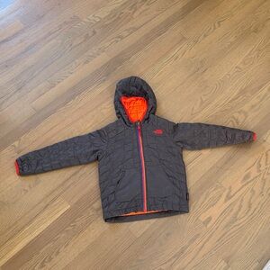 The North Face grayish black Jacket with Bright Orange Accents